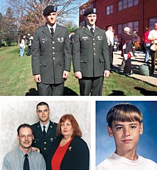 the soldiers with family pictures
